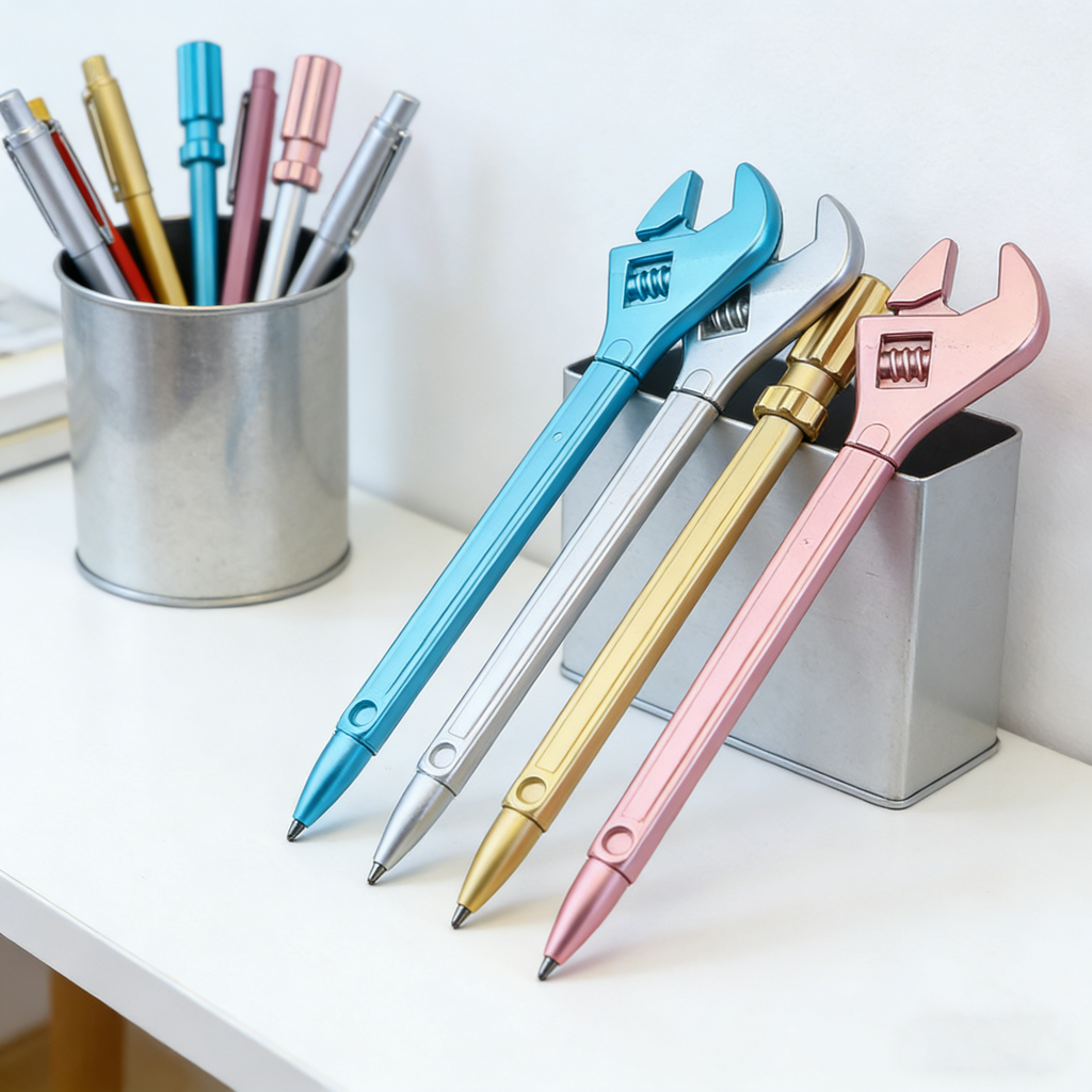 Creative plastic wrench-shaped ballpoint pen for students, a relaxing and stress-relieving pen, a student gift pen.