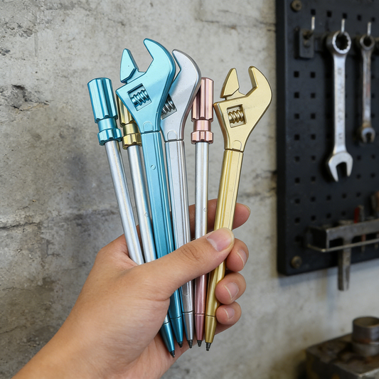 Creative plastic wrench-shaped ballpoint pen for students, a relaxing and stress-relieving pen, a student gift pen.