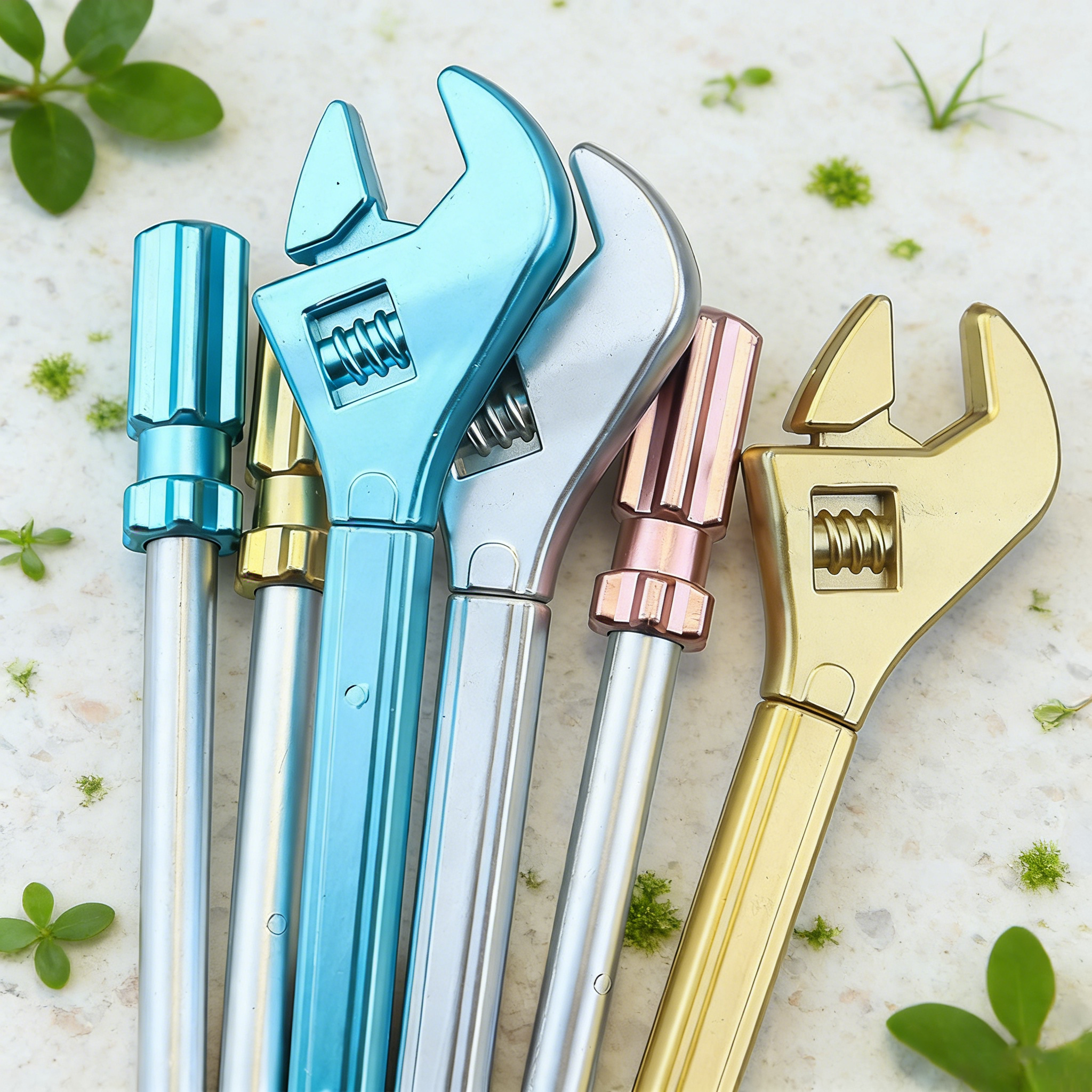 Creative plastic wrench-shaped ballpoint pen for students, a relaxing and stress-relieving pen, a student gift pen.